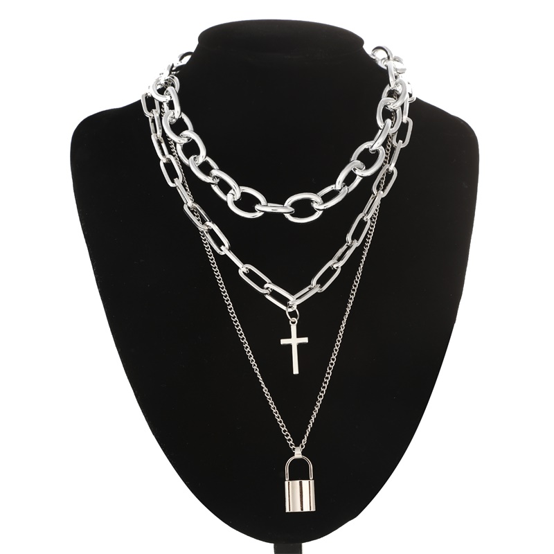 FNQUFUJ 계층화 된 그런지 미적 보석 펑크 체인  - Men Accessories Neck Chain 리뷰 및 가격