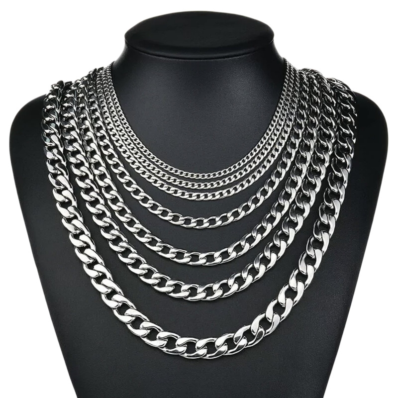 YQ 3MM-10MM 316L 스테인리스 스틸 쿠반 체 - Men Accessories Neck Chain 리뷰 및 가격