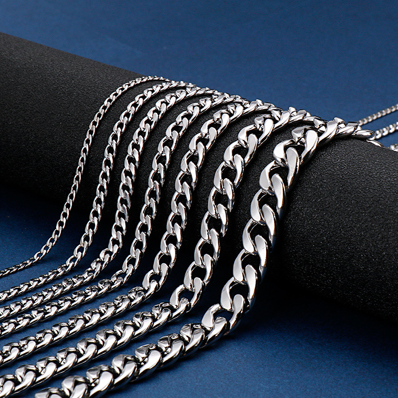 HNSP 316L 스테인리스 스틸 쿠반 링크 체인 목걸 - Men Accessories Neck Chain 리뷰 및 가격